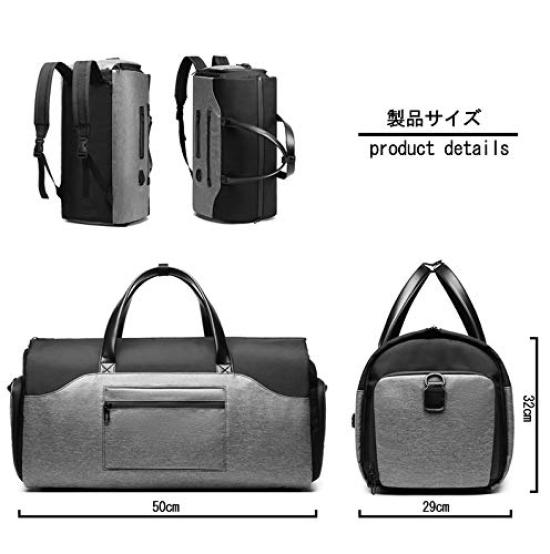 3WAY Garment 50L Large IDEASHOW Suit Storage Duffel Suit Prevents Deformation Boston Business Bag for Business Waterproof and Dustproof Shoulder