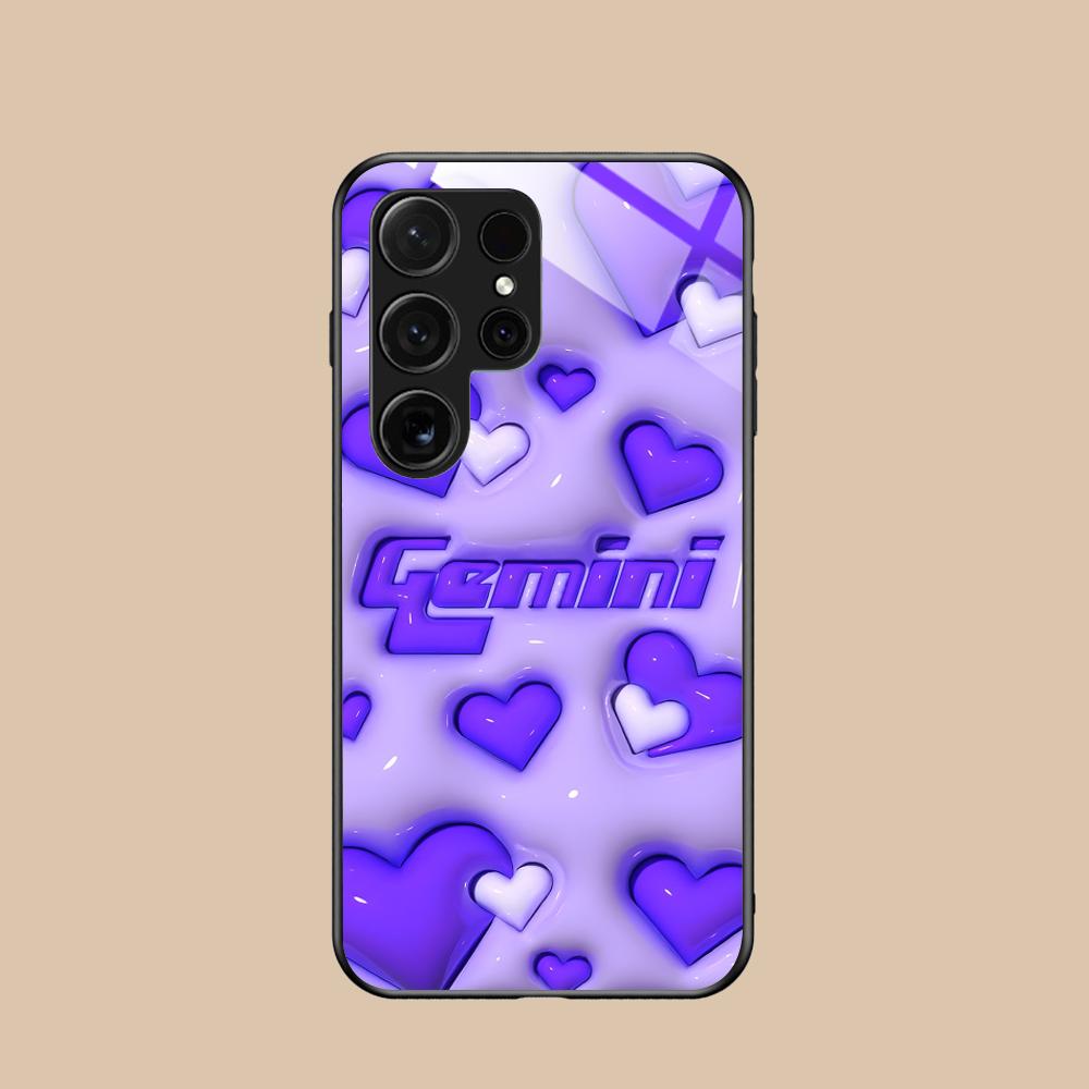 Чехол для мобильного телефона со знаком зодиака Близнецы для Samsung Galaxy A56 55 54 53 52 51 36 35 34 23 16 15 5G Стеклянный Цветной Чехол Чехол