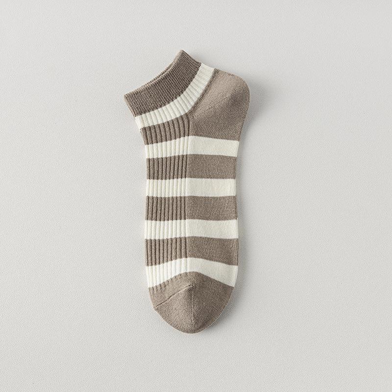 Мужские тонкие носки на весну и лето, двухслойные, в цветную полоску, универсальные, дышащие, впитывающие пот