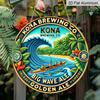 2D Flat, Kona Brewing Co. 1 шт. Большая Волна Эля Винтажный Гавайский Серфинг Металлическое Настенное Украшение - Официальный Дизайн Пивоварни, Всепогодная Алюминиевая Подвесная Табличка с