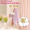 Wall Mounted Bow Wall Hooks Iron Three-Bows Hooks Cute Metal Bow Hooks  Girls Room