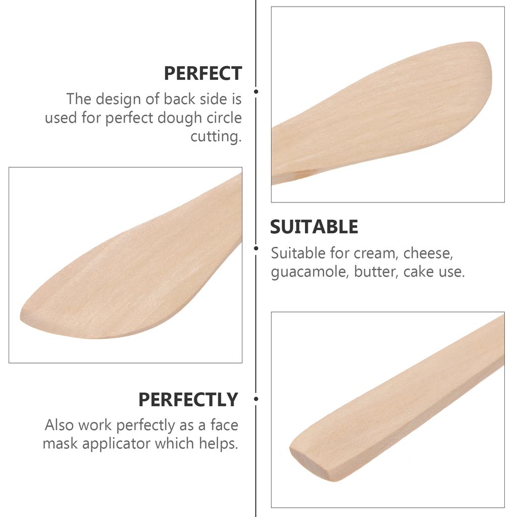 20 Pcs Natural Wood Dumpling Filling Spoons Pressing Pie Empanada Ravioli Butter Cream Cheese Guacamole Cake Jam Spreader