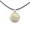 Stones and Minerals. Belgium 1 Franc Coin Necklace - Baudouin I. Black Cord.