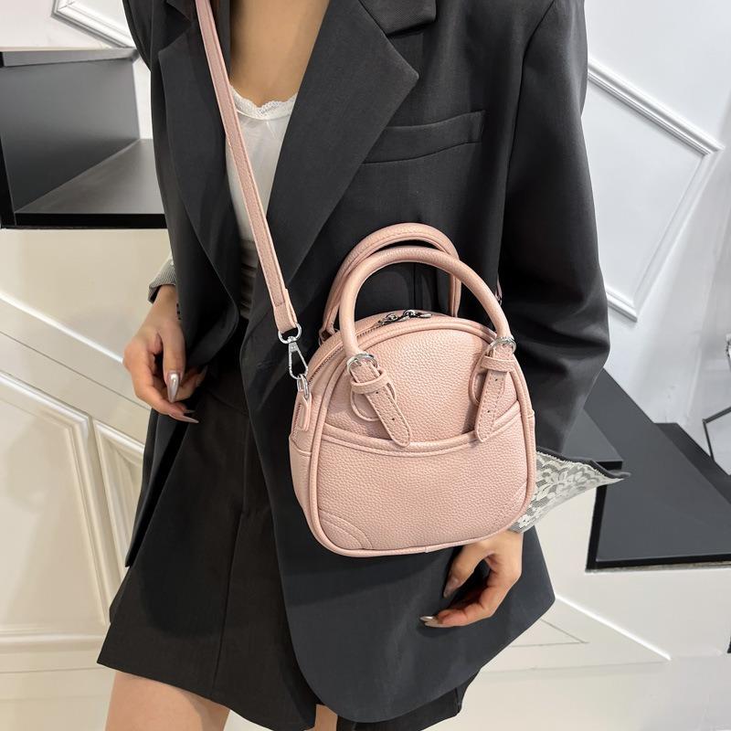 Hand-held Bowling Bag Women's New Fashion Simple Casual Portable Shell Bag Shoulder Messenger Bag
