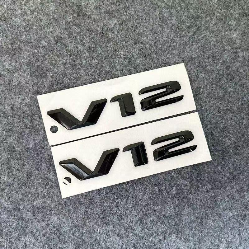 V12 Logo Car Fender Side Badge Tail Trunk Emblem Sticker for Mercedes Benz S Class S400 S300 S600 W210 W212 W204 W205 W207 W168 QQ69