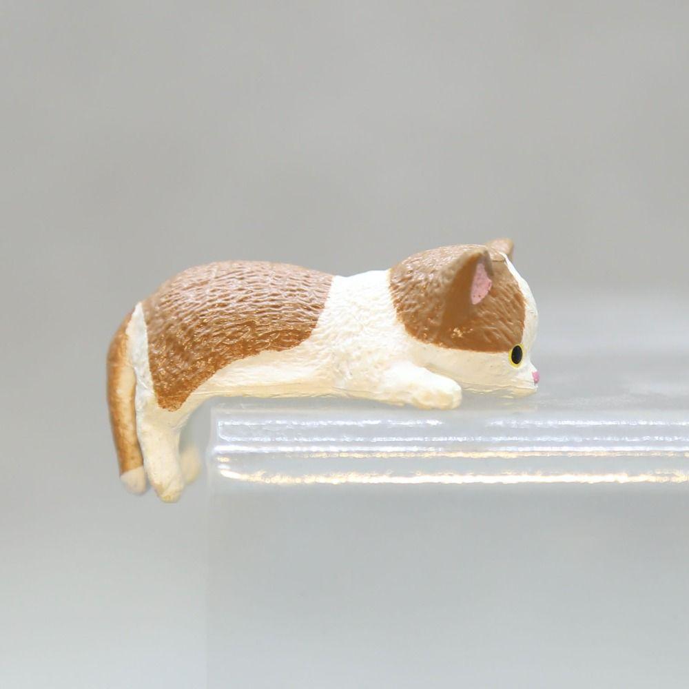 Simulation Edge Cat Figurines Cartoon Resin Cat Refrigerator Sticker Material DIY Miniatures Car Cat Ornament Bonsai Accessories