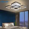 Современные светодиодные потолочные светильники, прямоугольная акриловая потолочная люстра для гостиной, спальни, белые/черные светодиодные потолочные светильники