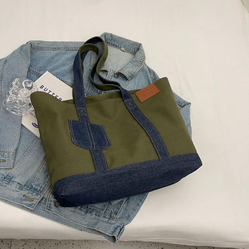 Холщовая большая сумка Женская новая повседневная сумка через плечо Большой вместимости Классная сумка для поездок на работу Сумка-тоут