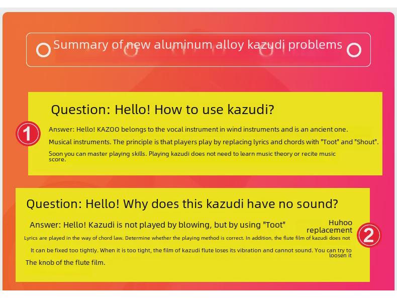 Премиальный металлический казу для легкого аккомпанемента на укулеле и гитаре