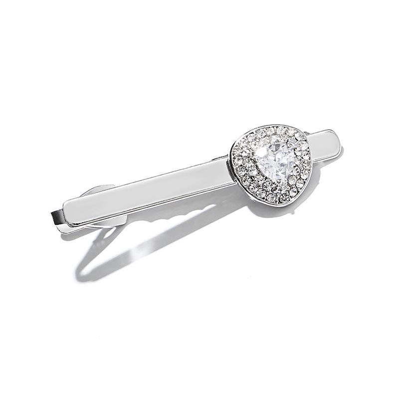 Men's Creative Crystal Zircon Diamond Triangle Tie Clip