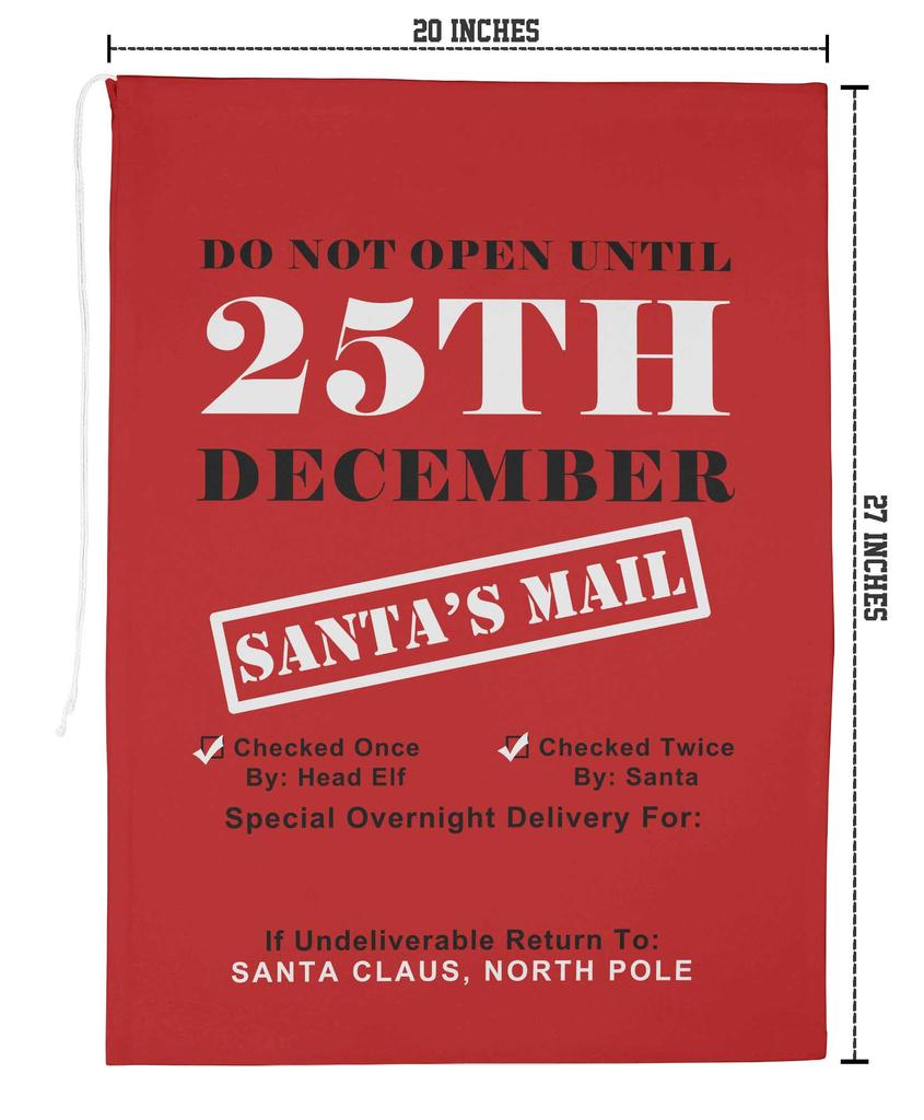 Printtoo Упаковка из 2 шт., сумки для хранения рождественских подарков, большой подарочный мешок Санты с завязкой на рождественской вечеринке 27x20 дюймов