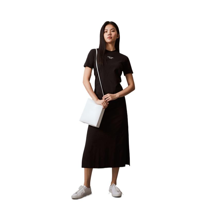 Calvin Klein Simple White Summer Series Casual Commuter Letter Print Leather Shoulder Bag Women bags Milk-White DH3772-67U