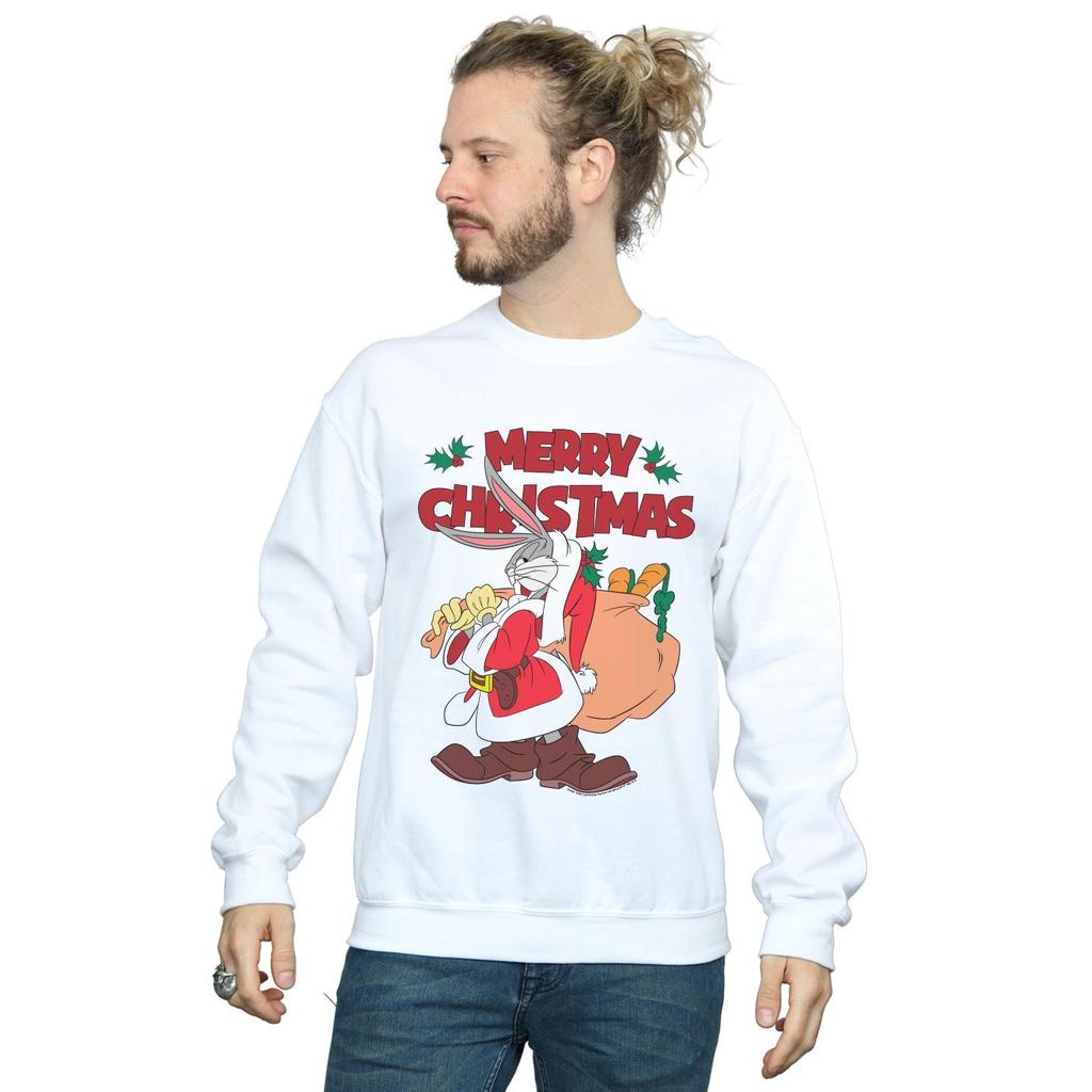 Looney Tunes Mens Santa Bugs Bunny Sweatshirt