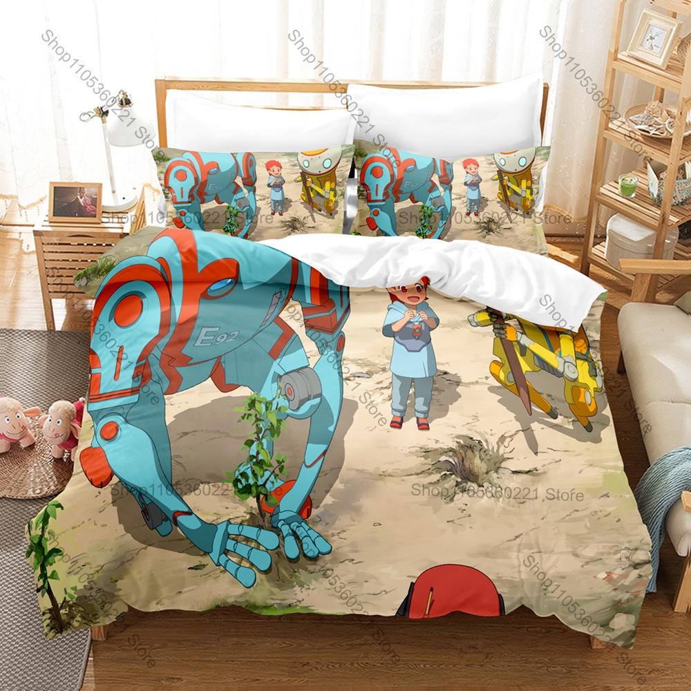 New Eden E92 Maintenance Robot A37 Scout Robot Post-Apocalyptic Pastoral Farm HD Print Bedding Set Duvet Cover + 2 Pillowcases