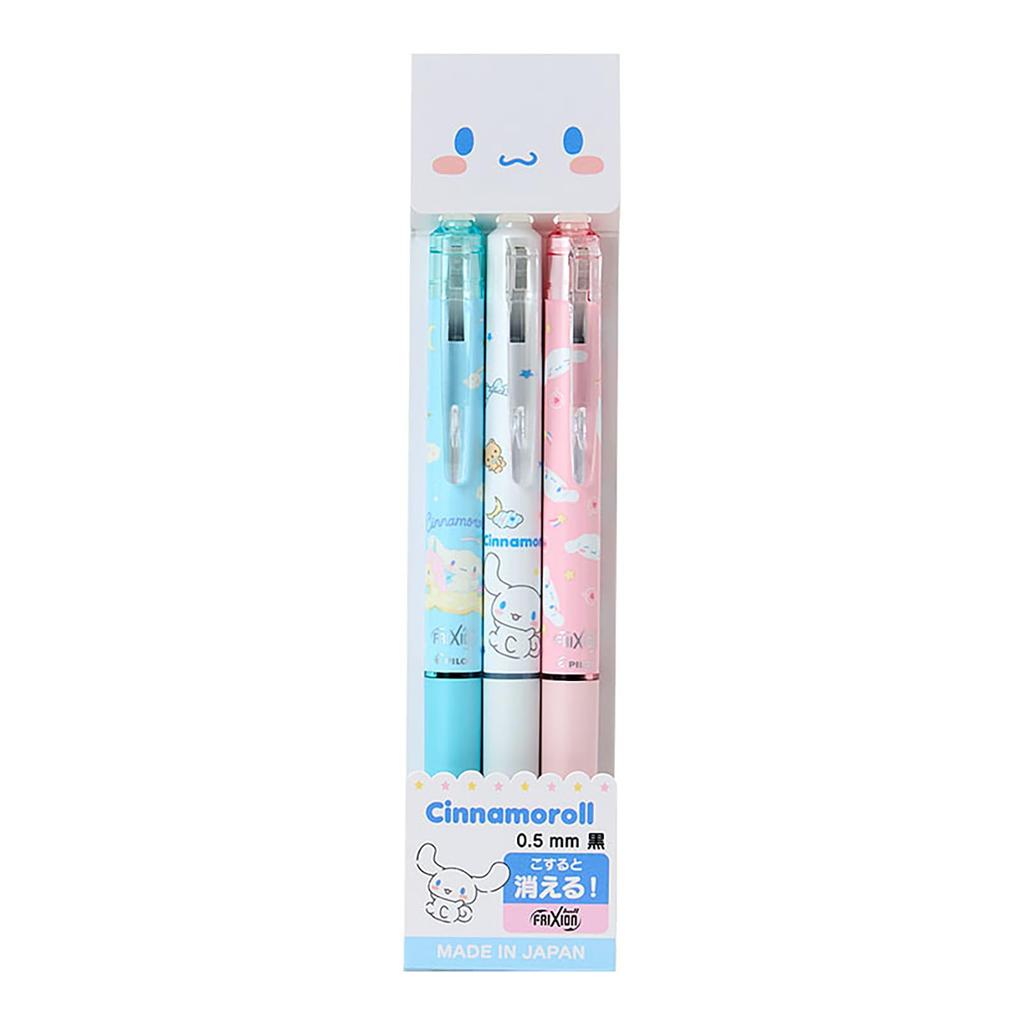 Sanrio FriXion Ball Knock of Ball Knock 769614 (Set 3), Cinnamoroll, Polycarbonate, 0.5mm Diameter, Black, Type,