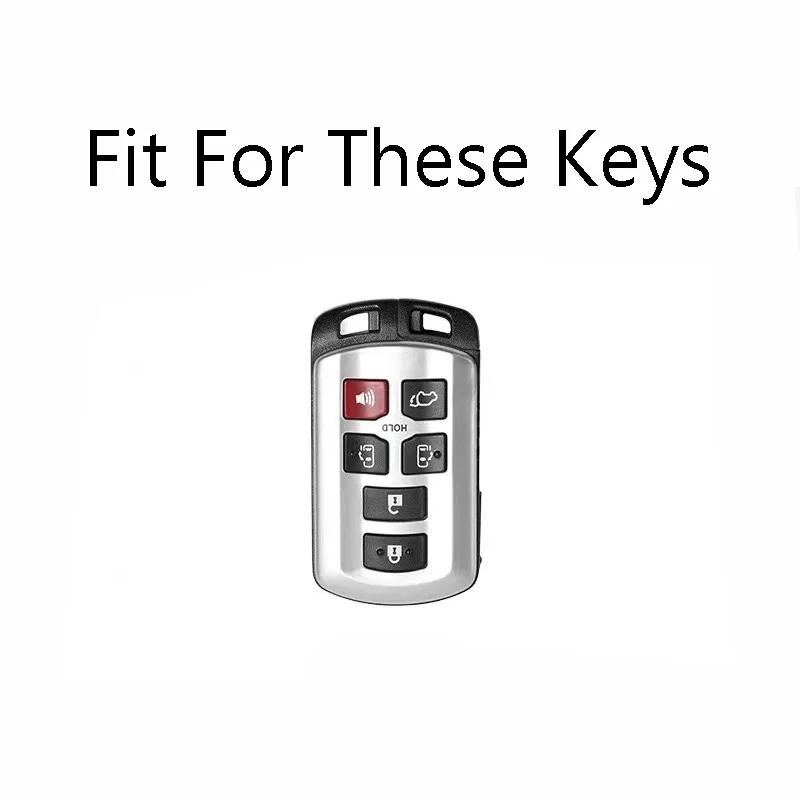 Zinc Alloy Car Key Case Cover Shell For S5 Sienna 2011-2020 Fob Smart Keyless Remote Protector 6 Button Keychain Accessories JH5