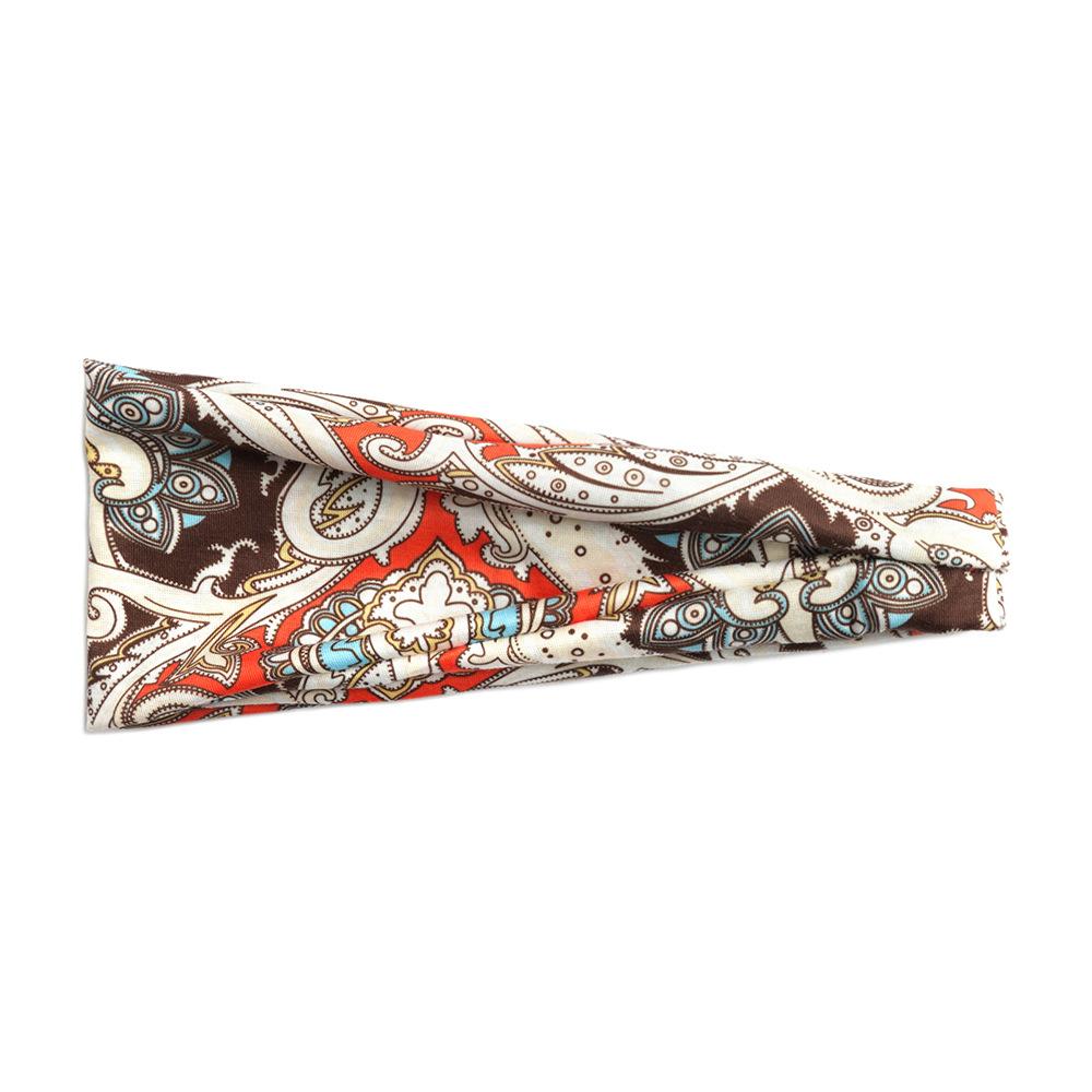 Женская спортивная повязка на голову, повязка на голову для йоги, впитывающий пот пояс, антиперспирант, широкий край, напечатанный платок, аксессуары для волос