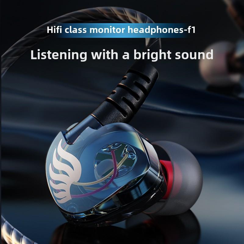 Wired Headphones In-ear Music Wired HIFI Monitoring Headphones Hanging Ear Mobile Gaming Sports Headphones