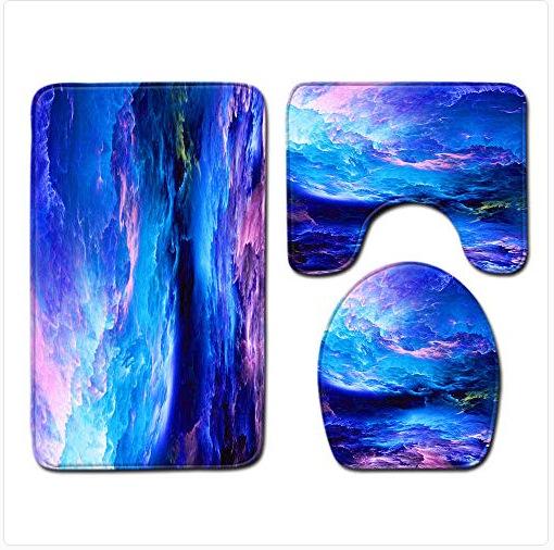 Коврик для ванной в виде звезды, туалетный набор из трех частей