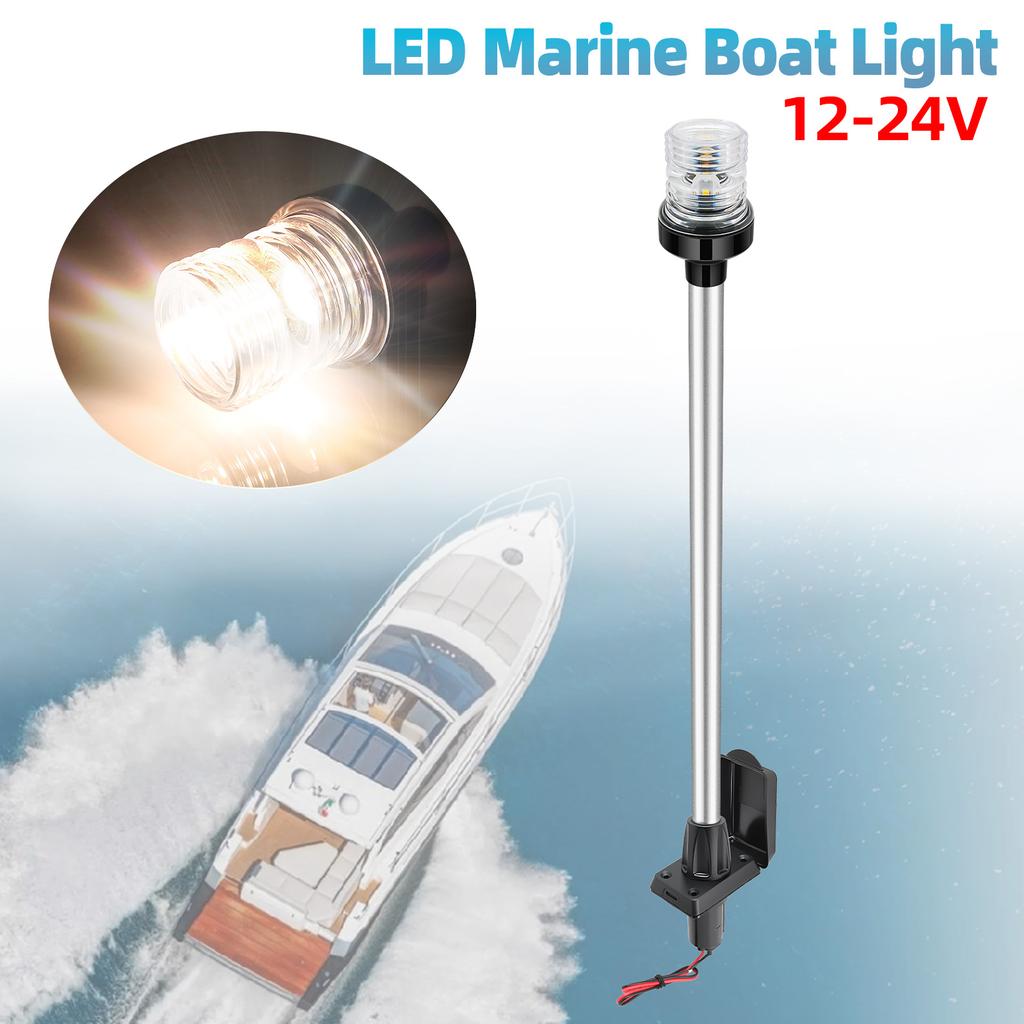 22Inch LED Sailing Signal Light Marine Boat Yacht Navigation Light Polygonal/Round Fixed Type with Socket Light Anchor Lamp