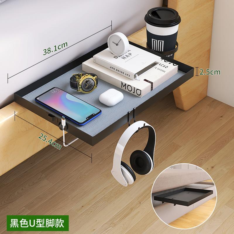 Student dormitory Bedroom Bedside rack No punching Adjustable bed Suspended storage board table Baffle bedside table