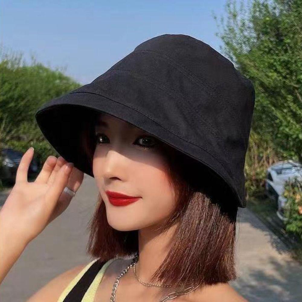 Однотонная шляпа от солнца с широкими полями, шляпа рыбака, модная панама, женская