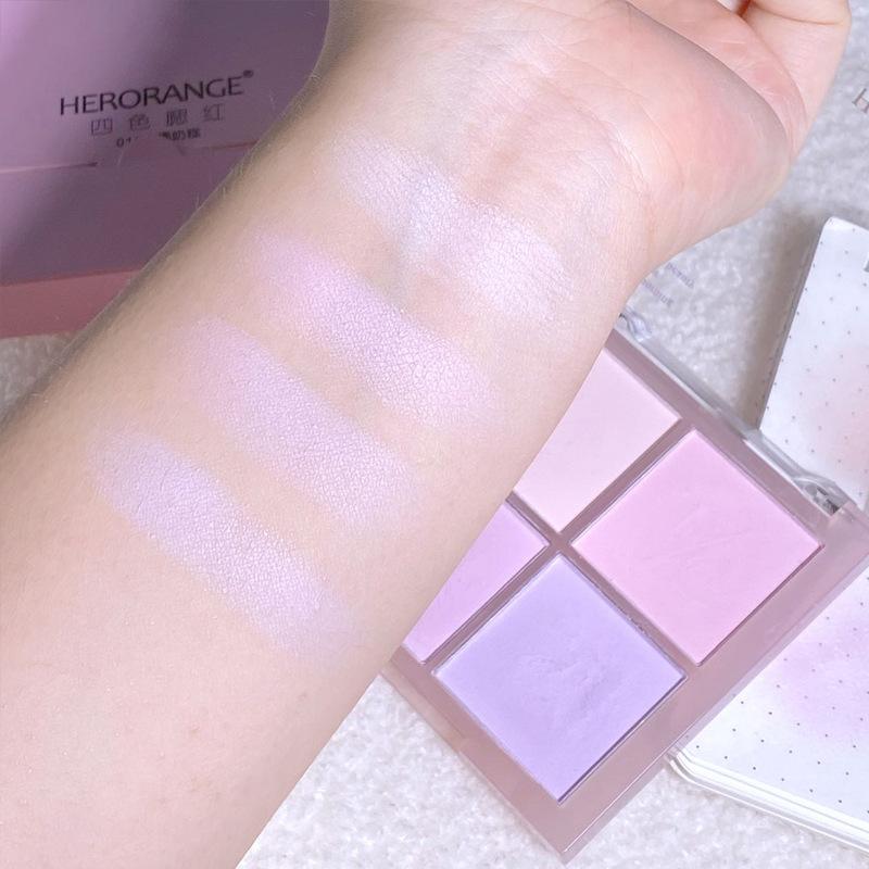 HER ORANGE Four Colors Blush Swell Blush Purple Blush Blue Matte Natural Nude Makeup Warm Color Peach Apricot Blush