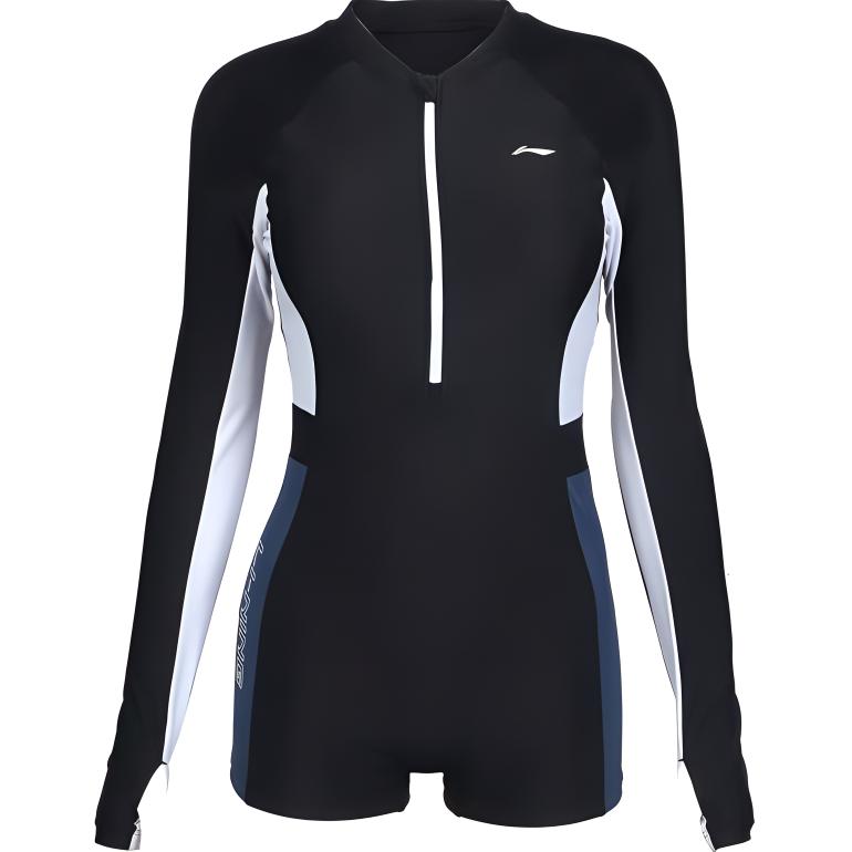 Li-Ning Premium Long Sleeve Comfortable One Piece Swimsuit Women Swimwear Black LNYU060-2