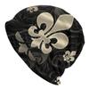 Модные шапочки Fleur De Lys Skullies, унисекс, женские зимние теплые шапки с напуском, вязаная шапка с цветком лилии для лыж