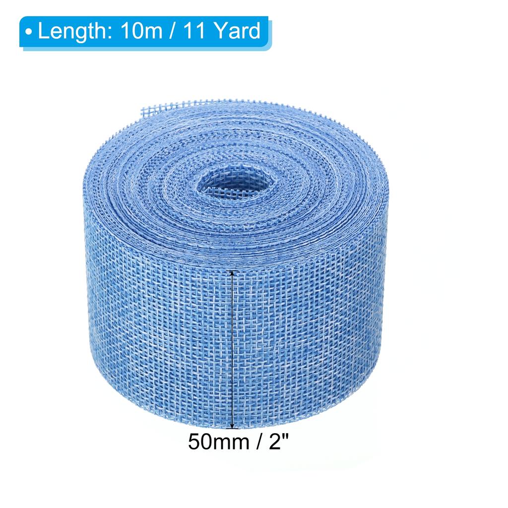 2pcs Burlap Fabric Ribbon Natural Wrapping Wire Jute Crafts Roll for DIY Wreath Wedding Christmas Decoration 2" Wide 11 Yards