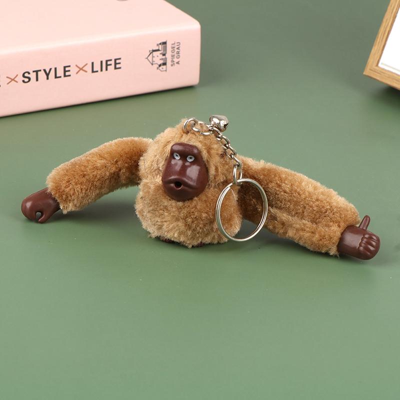 Милый плюшевый меховой брелок в виде обезьяны для девочек, брелок в виде орангутана на сумке для брюк, автомобильный брелок