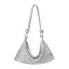Hobo Bags Underarm Bag Chic Clutch Bags Modern Chain Tote Zipper Handbag Alexander Sparkling Hobo Bags Silver