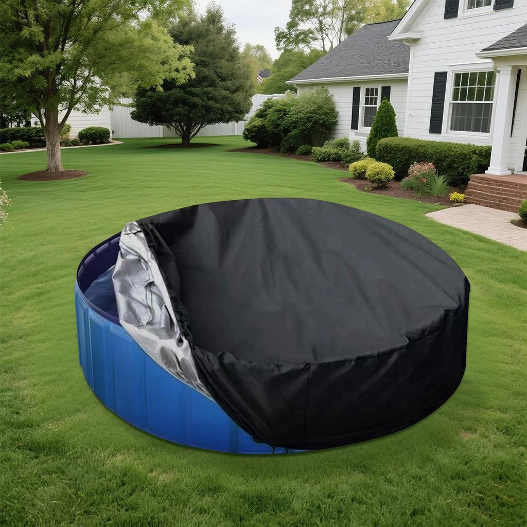 6ft Round Pool Cover, Drawstring Style, Pool Cover For Above Ground Pools, Solid And Tear Resistant
