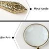 Metal Handheld Magnifier Delicate Pattern Magnifying Glass 5X Carved Magnifier  Reading Book