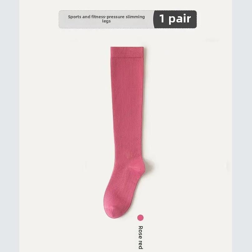 Sport Compression Long Tube Socks Women's Running Socks Anti-slip Yoga Socks Fitness Summer Professional Jump Rope Socks