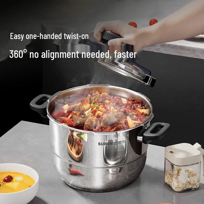 SUPOR Easy-Open 316L Stainless Steel Pressure Cooker