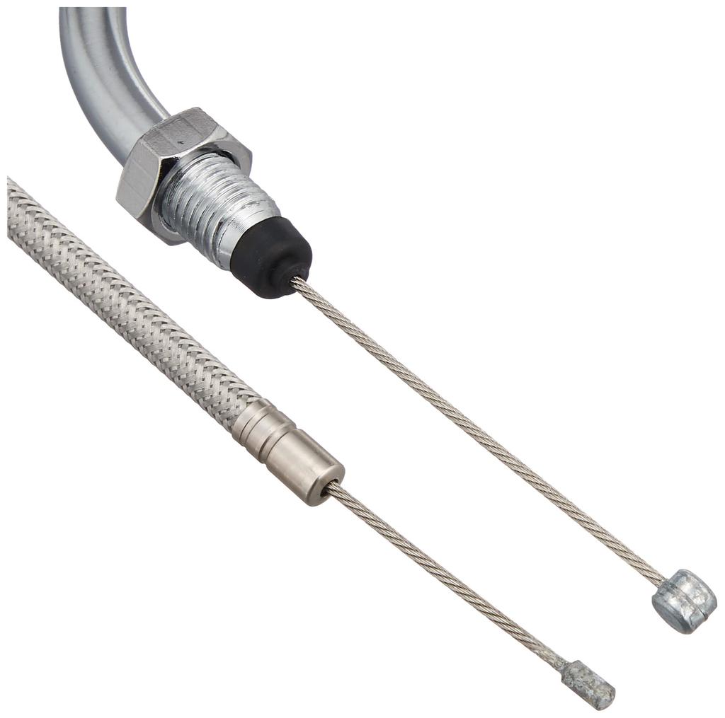 KITACO Throttle Cable stock levers and 100mm Steel Mesh for Monkey Gorilla (for holders) Long/Stainless 905-1014310