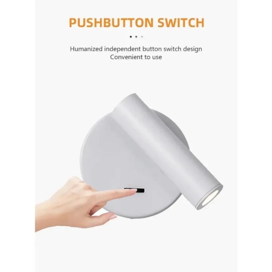 Creative LED Wall Lamp Adjustable Rotation At 350 Degrees Modern Minimalist Wall Lamp Living Room Corridor Bedside Reading Light