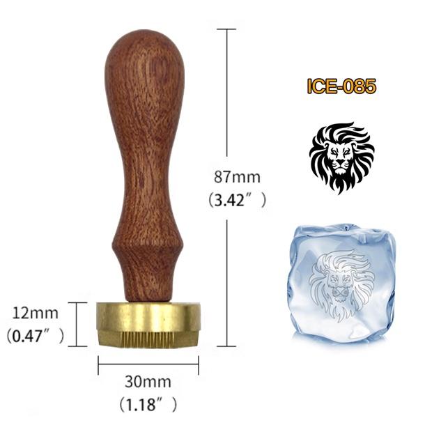 Ice Stamp With Removable Brass Head & Wood Handle - Vintage 1.18" Branding for Cubes, Cocktails, Whiskey, Mojito Drinks - Bar Making DIY Crafting