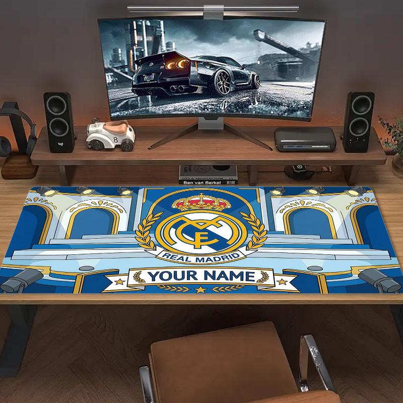 Real Madrid Print Cushion Non-slip Laptop Tablet Big Mousepad XXL Mat Mini PC Playmat With Lock edge