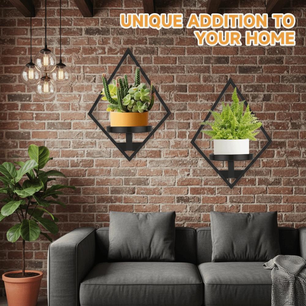 Metal Floating Metal Wall Plant Shelves Easy-Mount Floating Plant Racks Windowsill