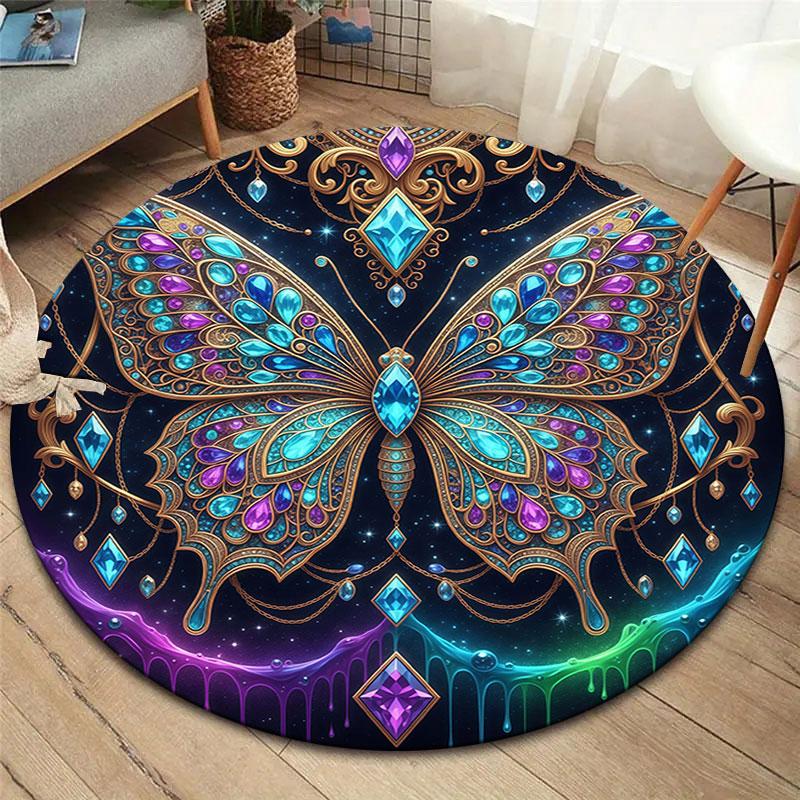 Enamelinsects Round Area Rug,Carpet Rug for Living Room Bedroom Sofa Playroom Decor,Non slip Floor Mat