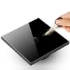 Interrupteur d'éclairage tactile LED - Maclean - Verre noir - 1000W - 86x86 mm - Intérieur