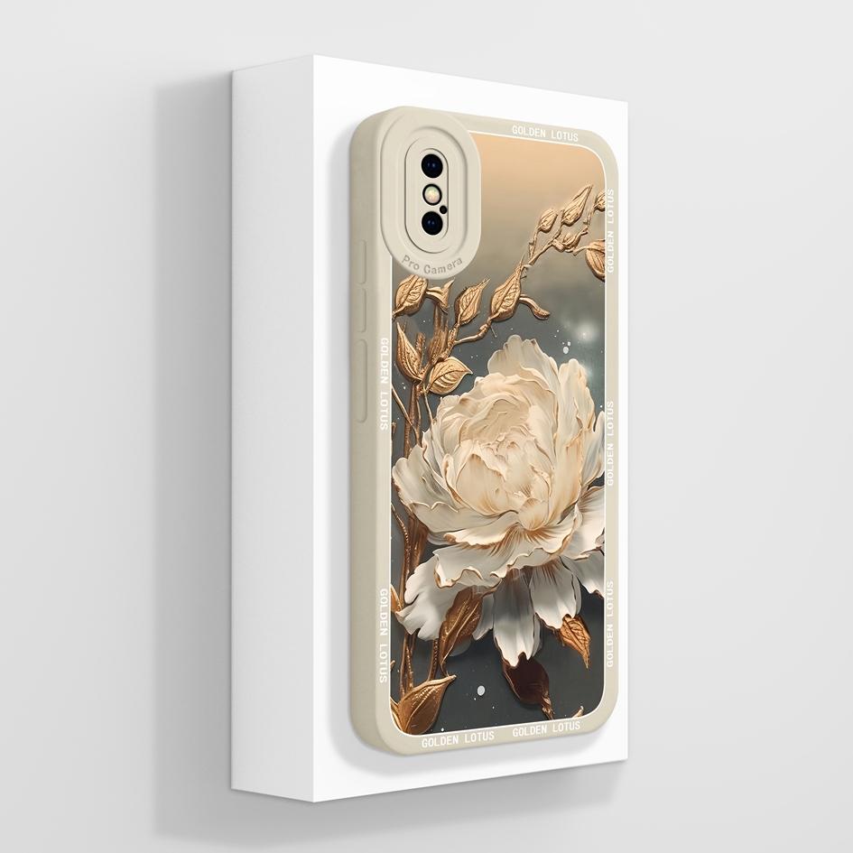 Для Apple iPhone X XR XS SE 6 7 8 11 12 Pro Max Plus Mini чехол для телефона роскошный цветочный узор мягкий жидкий силиконовый противоскользящий защитный чехол для iPhone