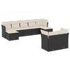 VidaXL Salon de Jardin avec Coussins 9 pcs, Canapés de Terrasse, Ensemble de Meubles de Patio, Mobilier d'Extérieur, Noir 3250145