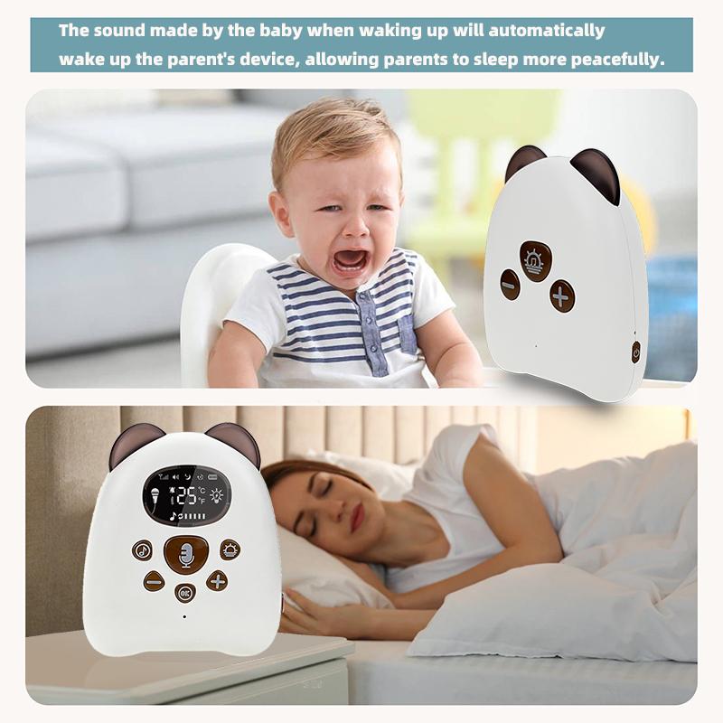 V50 2.4Ghz Wireless Long Range Voice Intercom Baby Monitor Audio Sender Reciever Lullaby Temperature Display Nanny Cam