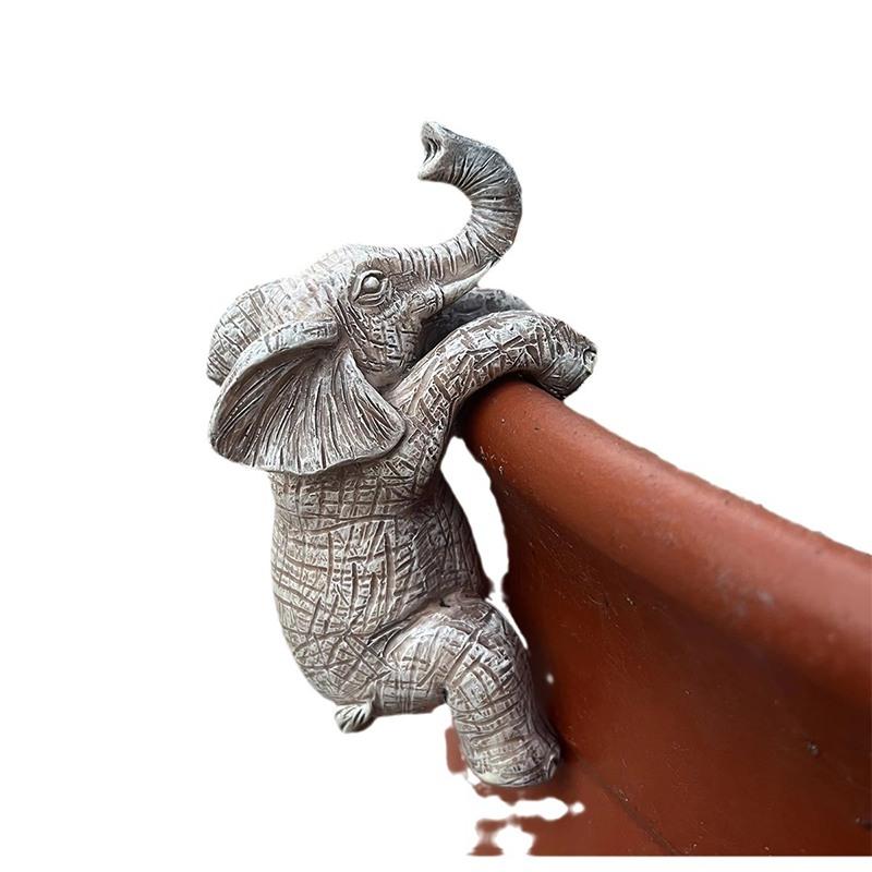 Creative Elephant Statue Resin Crafts Pot Hanging Ornaments