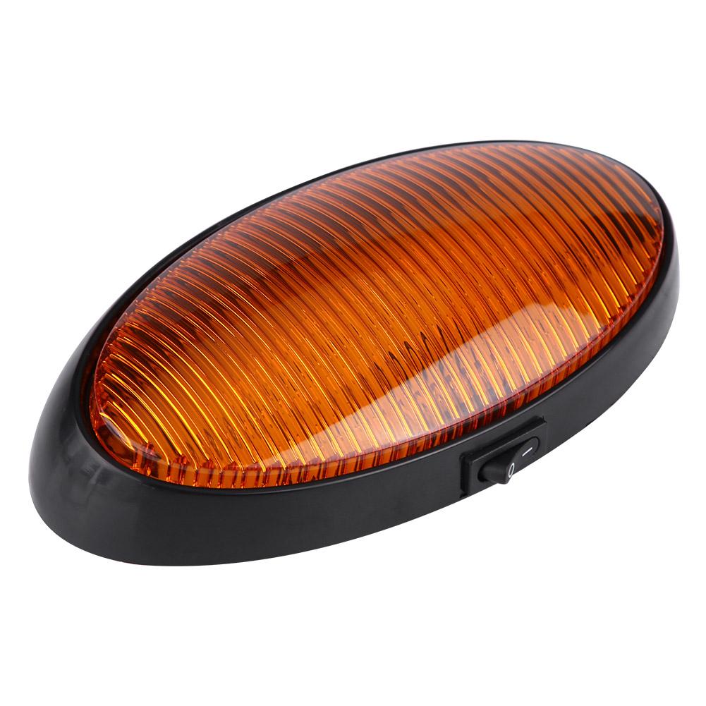 12V Car Ceiling Wall Light 16 LED for Trailer/Van/Yacht/Boat/Caravan Interior Oval Ceiling Lamp