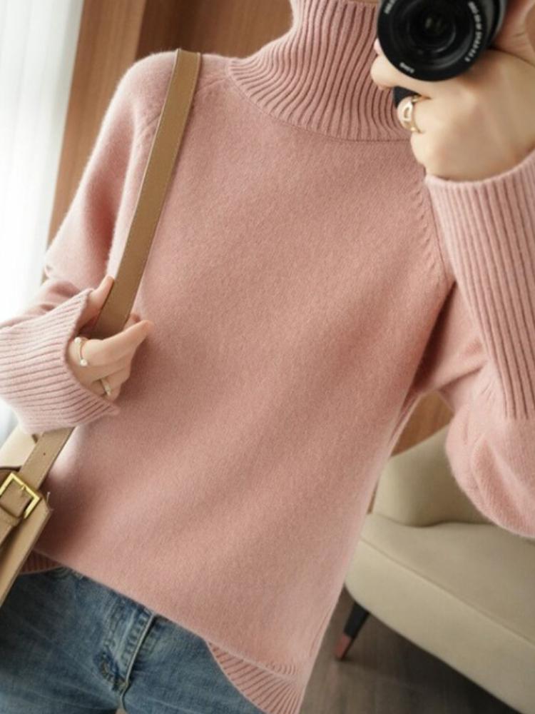 Womens Turtleneck Oversized Sweater Batwing Chunky Pullover Sweater Casual Fall Loose Knit Jumper Top