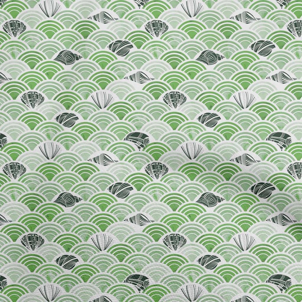 oneOone Cotton Flex Lime Green Fabric Sea Shells Ocean Sewing Craft Projects Fabric Prints By Yard 40 Inch